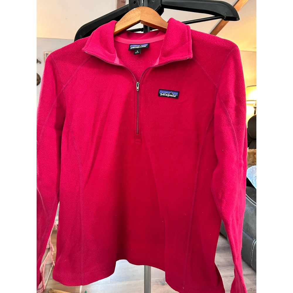 Patagonia Womens Micro D Quarter Zip Fleece Pullover Pink Medium 26175